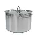 Stainless steel saucepan with lid and bottom
